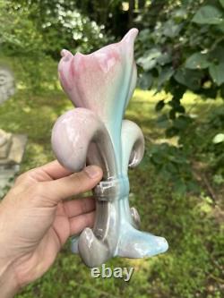 Vase Art Nouveau Fleur De Lys En Céramique & Royaliste & France