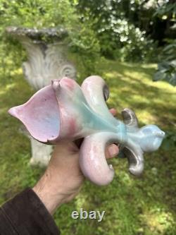 Vase Art Nouveau Fleur De Lys En Céramique & Royaliste & France