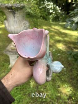 Vase Art Nouveau Fleur De Lys En Céramique & Royaliste & France