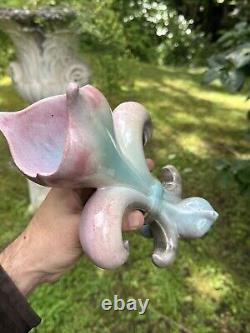 Vase Art Nouveau Fleur De Lys En Céramique & Royaliste & France