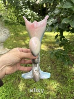 Vase Art Nouveau Fleur De Lys En Céramique & Royaliste & France