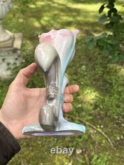 Vase Art Nouveau Fleur De Lys En Céramique & Royaliste & France