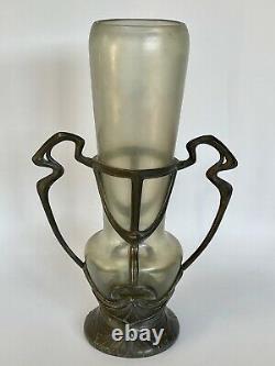 Vase Art Nouveau Loetz Pallme Konig Monture Mouvement Nuit 1900 C2709
