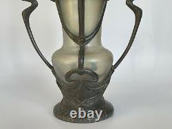 Vase Art Nouveau Loetz Pallme Konig Monture Mouvement Nuit 1900 C2709