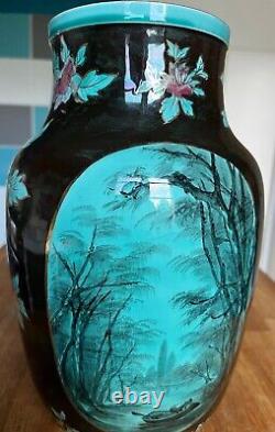 Vase Art Nouveau Lunéville dans le style Keller et Guérin. H 29 cm. Bon état