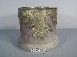 Vase Art Nouveau / Vase Art Nouveau En Etain Et Verre Marmoreen / Vase 1900