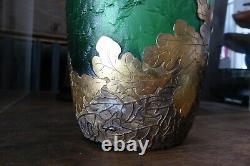 Vase Art Nouveau Verre Givré Legras St Denis Hauteur 30 cm