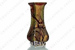Vase Art Nouveau aux tigridias par Baccarat. Art Nouveau vase with tiger lilies