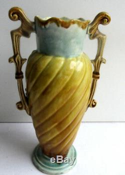 Vase Art Nouveau, céramique barbotine les PENSEES, Onnaing ou De Bruyne