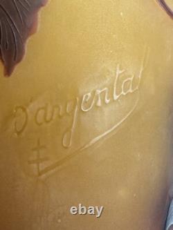 Vase Art Nouveau d'argental de Paul Nicolas à Décor De Clématites