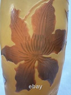Vase Art Nouveau d'argental de Paul Nicolas à Décor De Clématites