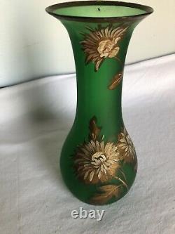 Vase Art Nouveau en Verre Givré Style Legras