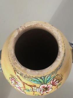 Vase Art Nouveau en faience signé a identifier, Th Deck Emile Gallé céramique