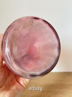 Vase Art Nouveau en verre Irisé Rose Loetz Kralik Chardons jugendstil