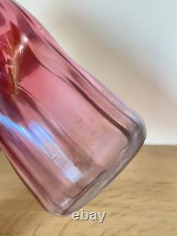 Vase Art Nouveau en verre Irisé Rose Loetz Kralik Chardons jugendstil