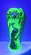 Vase Art Nouveau pâte de verre ouraline émaillé Legras signé LEG LE PAON