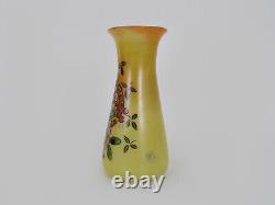 Vase Art Nouveau signé LEG (Legras) décor fleurs et feuillages. 23 cm 9,05