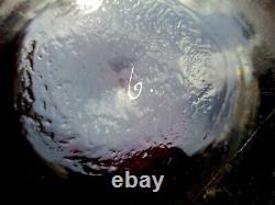 Vase Art Nouveau, verre violet émaillé Legras de chardons à l'or fin