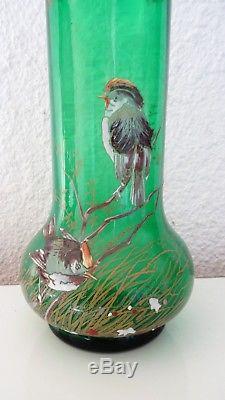 Vase Art nouveau décor émaillé Nancy Montjoye Saint Denis Legras