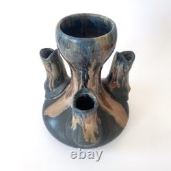 Vase Art nouveau en grès de Puisaye flammé, Maure & Lebret Poterie des Ligers