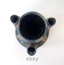 Vase Art nouveau en grès de Puisaye flammé, Maure & Lebret Poterie des Ligers