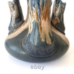 Vase Art nouveau en grès de Puisaye flammé, Maure & Lebret Poterie des Ligers