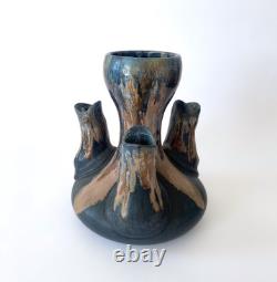 Vase Art nouveau en grès de Puisaye flammé, Maure & Lebret Poterie des Ligers