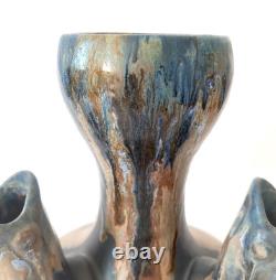 Vase Art nouveau en grès de Puisaye flammé, Maure & Lebret Poterie des Ligers