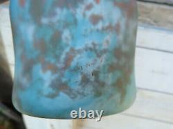 Vase Art nouveaux en pate de verre Soliflore marbré marmoréen signé Jouvray