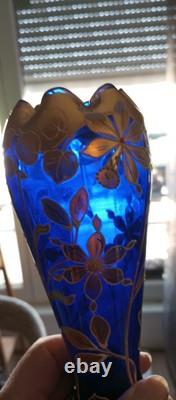 Vase Bleu Nuit Et Or Style Art Nouveau