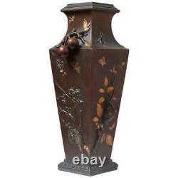 Vase Bronze Art Nouveau Japonisme Bronze Vase by Léopold Oudry Circa 1870
