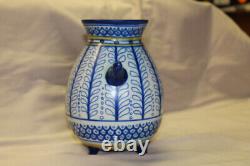 Vase CERAMIQUE bleu art nouveau AKA HOLLAND GOUDA ANCIEN ethnique decor marin