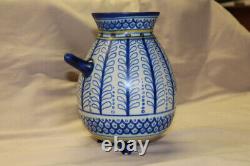 Vase CERAMIQUE bleu art nouveau AKA HOLLAND GOUDA ANCIEN ethnique decor marin