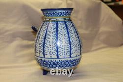 Vase CERAMIQUE bleu art nouveau AKA HOLLAND GOUDA ANCIEN ethnique decor marin
