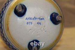 Vase CERAMIQUE bleu art nouveau AKA HOLLAND GOUDA ANCIEN ethnique decor marin