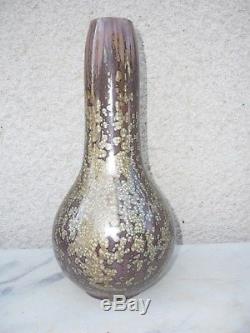 Vase Ceramique Gres Cristallisations Sarreguemines Modele Etna Art Nouveau