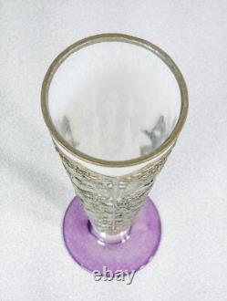 Vase Coupe Jugendstil Autriche Art Nouveau Verre Soufflé Métal Époque 1910