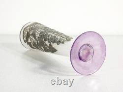 Vase Coupe Jugendstil Autriche Art Nouveau Verre Soufflé Métal Époque 1910