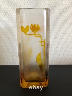 Vase Cristal Givré Baccarat Decors Art Nouveau