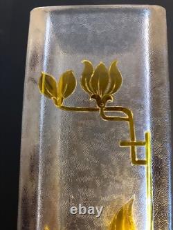 Vase Cristal Givré Baccarat Decors Art Nouveau