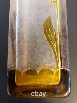 Vase Cristal Givré Baccarat Decors Art Nouveau