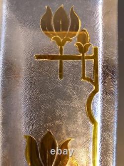 Vase Cristal Givré Baccarat Decors Art Nouveau