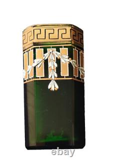 Vase Cristal doré à l'or et émaillé Art nouveau Josef Riedel