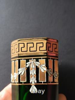 Vase Cristal doré à l'or et émaillé Art nouveau Josef Riedel