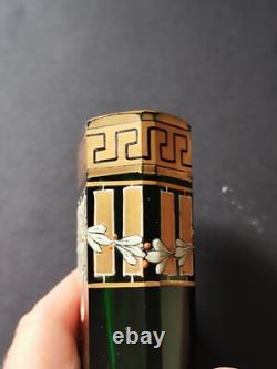 Vase Cristal doré à l'or et émaillé Art nouveau Josef Riedel