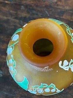 Vase D'Argental en verre mutlicouche dégagé a l'acide Art nouveau