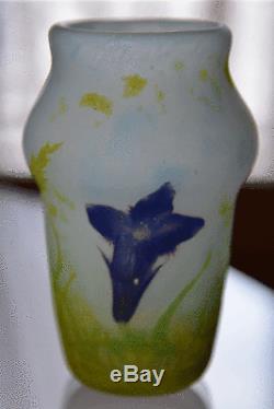 Vase Daum art nouveau Gallé dégagé à la meule