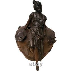 Vase Elsie Ward Hering Sculpteur Americain Patine Bronze Medaille Art Nouveau