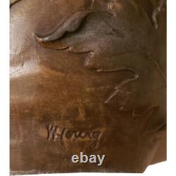 Vase Elsie Ward Hering Sculpteur Americain Patine Bronze Medaille Art Nouveau