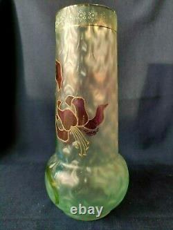 Vase Emaille Iris Art Nouveau Hauteur 31cm